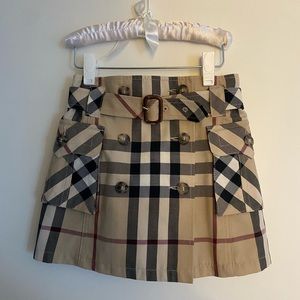 Burberry Plaid Button Skirt - Size 4y